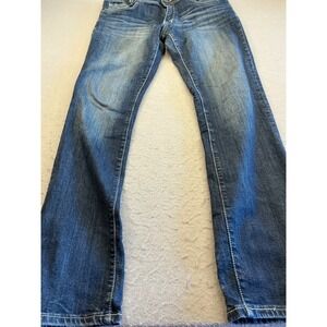 VGS Y2K Jeans Bootcut Embroidered Flap Pocket Blue Denim Size 10 Casual Mens